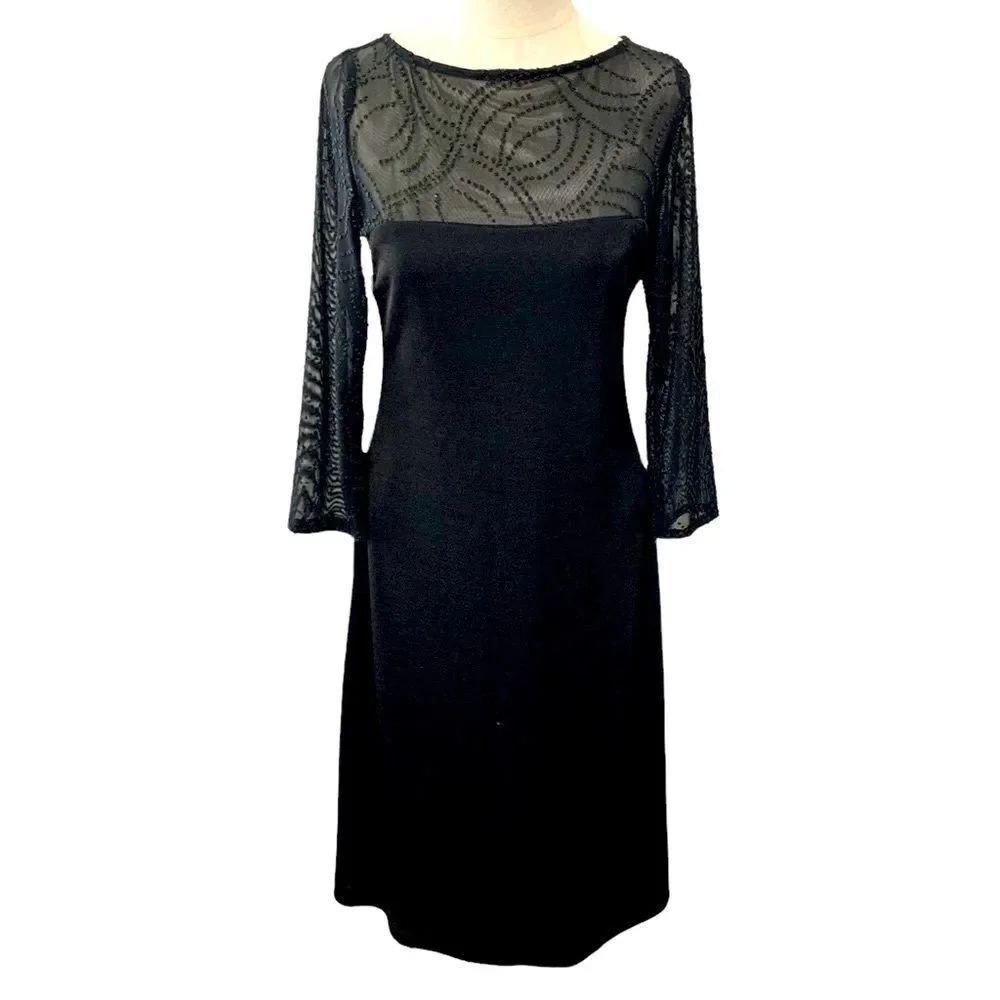 Vintage Carol Anderson Beaded Mesh Evening Dress